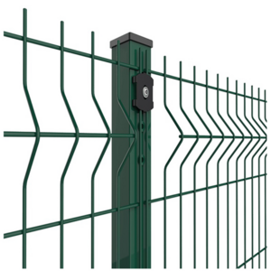 Steel Metal Garden Fence PVC Coated Green Curved Welded Wire Mesh Triangle Fence Panel