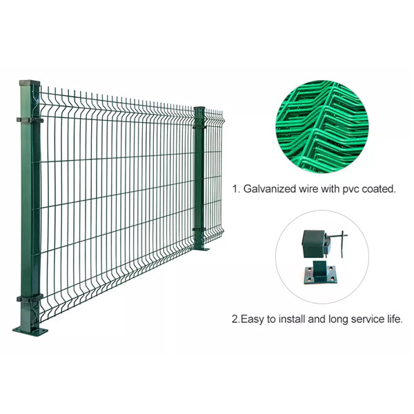 High Quality Pvc Coated 3d Curved Wire Mesh Fence