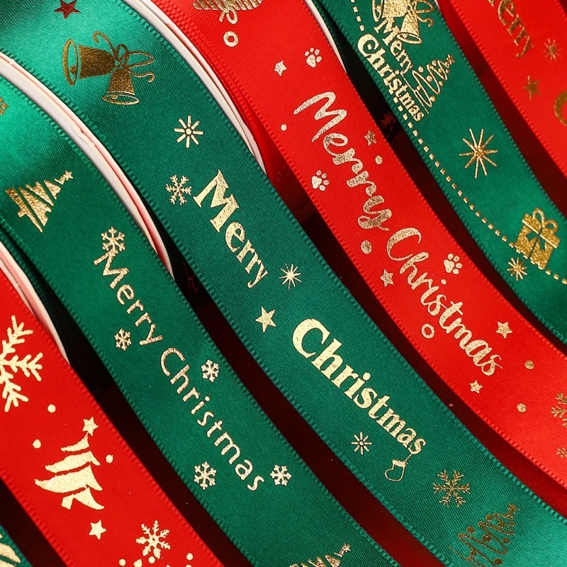 Wholesale Christmas Ribbons Polyester Webbing Christmas Decorate Ribbon For Christmas Wired Plaid Ribbons