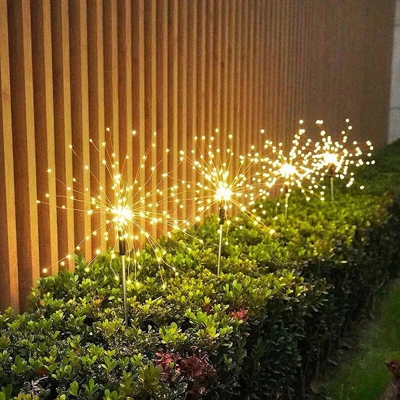 Solar Outdoor Light 90/120/150LED Waterproof Solar Fireworks Lights Holiday Fairy Lights Garden New Year Christmas Decoration