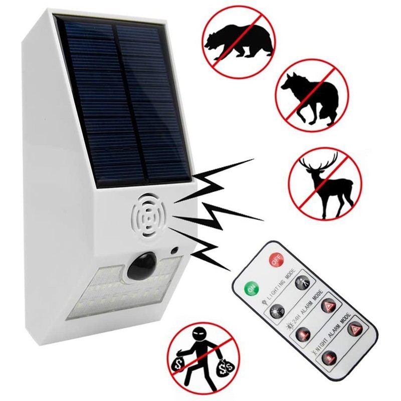 Solar Sound Alert Flash Warning Sound Light Alarm Motion Sensor 129db Decibels Siren Strobe Security Light Alarm System For Farm