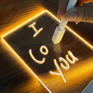 Mini Table Lamp High Transparent Acrylic Diy Note Board Holiday Light Creative Led Night Light Usb Message Board Light With Pen