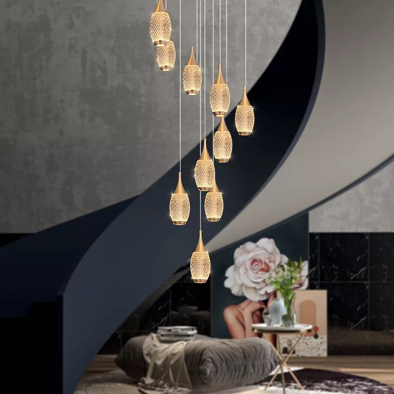 Nordic LED Pendant Lights Indoor Lighting Living Room Decoration Art deco Ceiling Light For Home Villa Stairs Loft Hanging Lamp