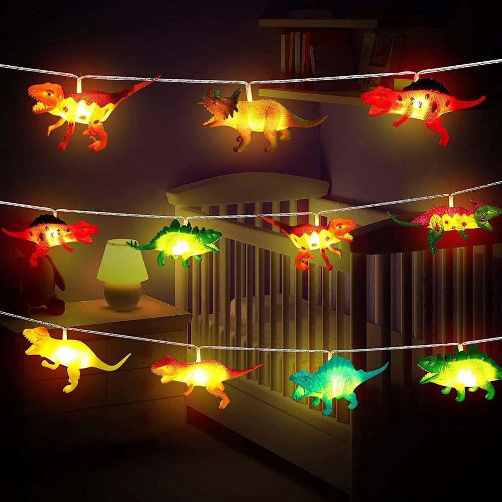 Children Kids Bedroom Birthday Party Cartoon Fairy Lights Gift Battery Operated Led Christmas Decoration Dinosaur String Light