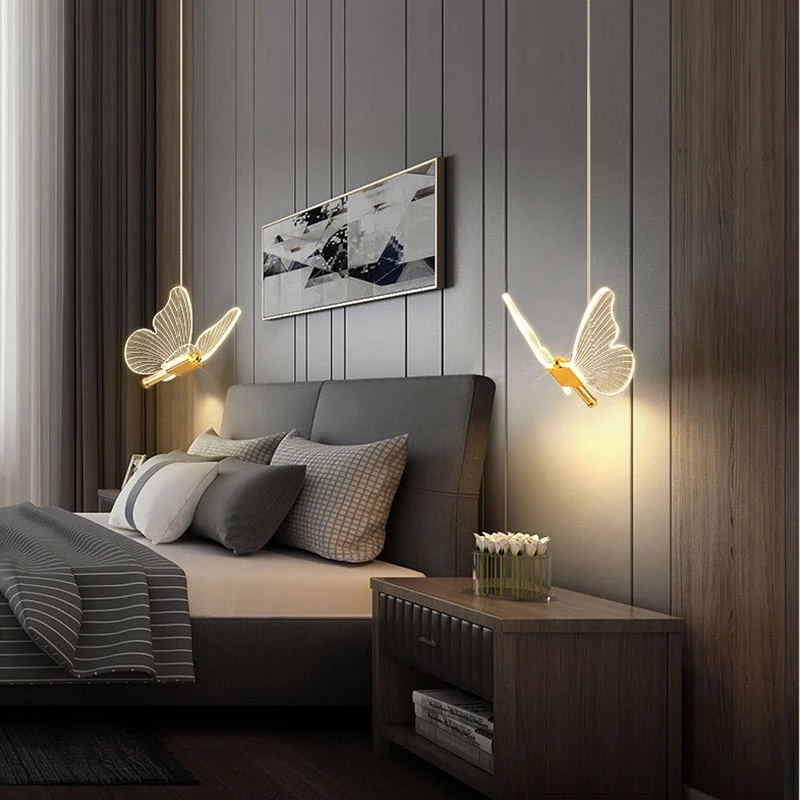 LED Butterfly Pendant Lights Nordic Indoor Lighting Modern Hanging Lamp Living Room Decoration For Home Art Deco pendant Light