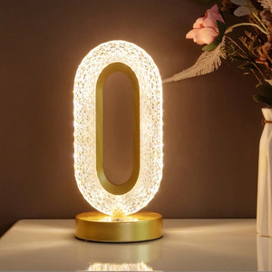 Stepless Dimming USB Charging Touch Switch Remote Control Bedside Light Living Room Decoration Crystal LED Table Lamp Desk Lamp