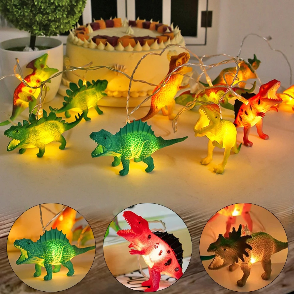 Children Kids Bedroom Birthday Party Cartoon Fairy Lights Gift Battery Operated Led Christmas Decoration Dinosaur String Light