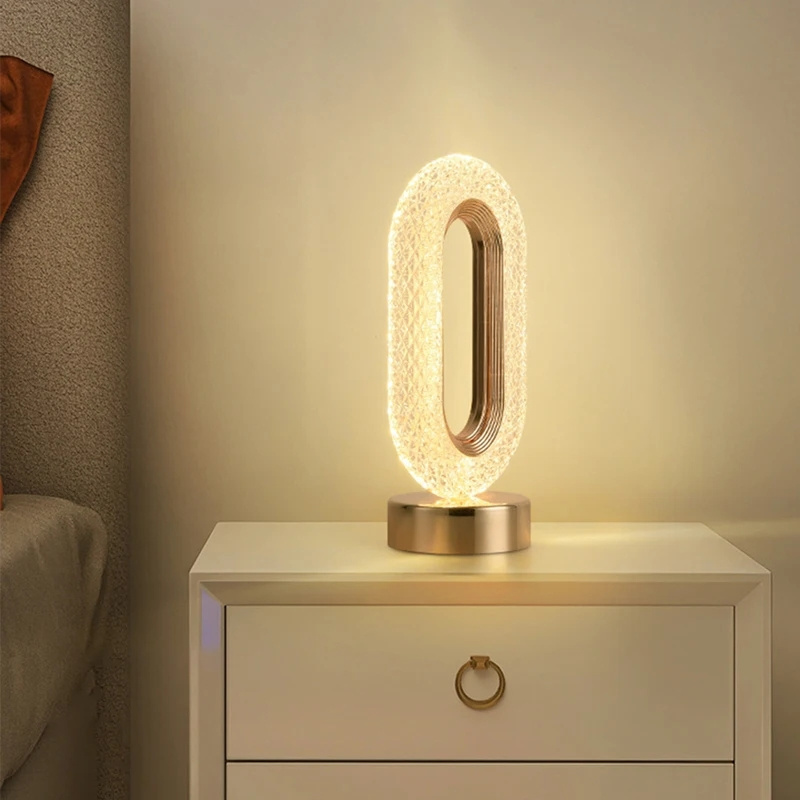 Stepless Dimming USB Charging Touch Switch Remote Control Bedside Light Living Room Decoration Crystal LED Table Lamp Desk Lamp