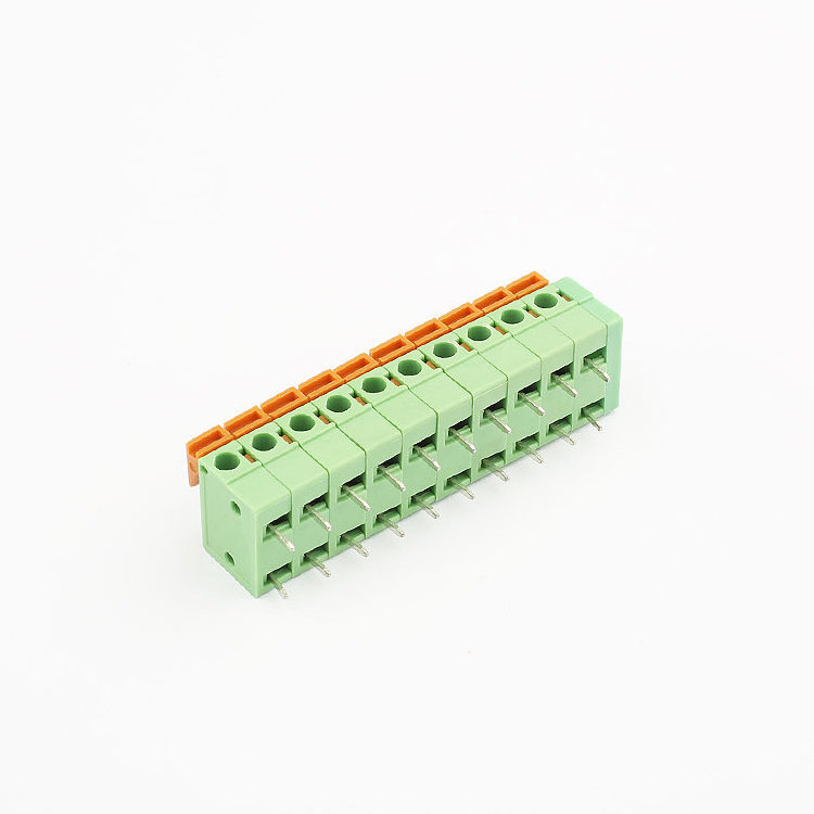 electrical busbar5mm pitch 10 pin male female pcb spring terminal connector