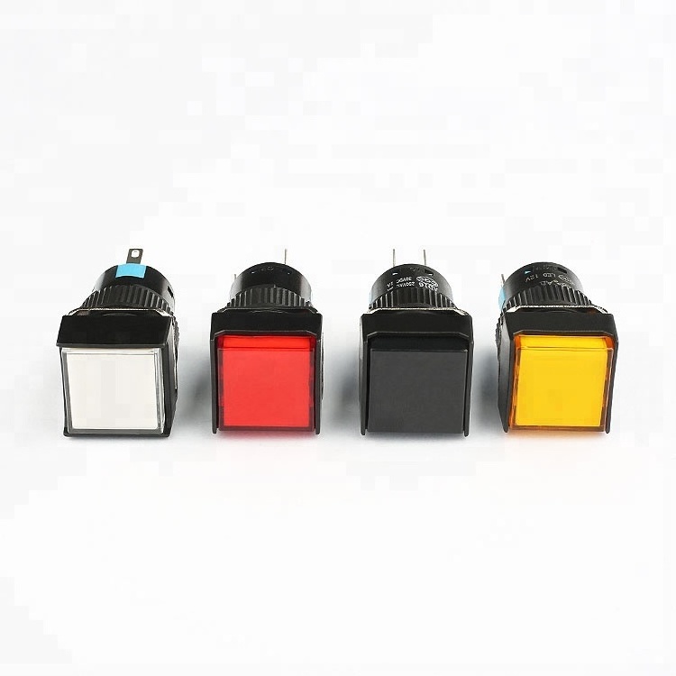 AD16 factory price top quality no nc 12v led 16mm plastic push button switch