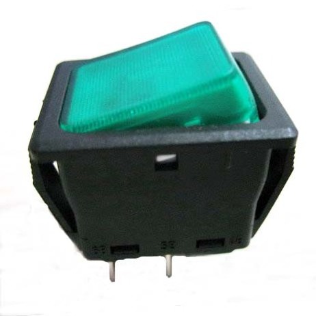 KCD2 DPDT Green Illuminated Waterproof with Cover Rocker Switch for electric appliances 2023