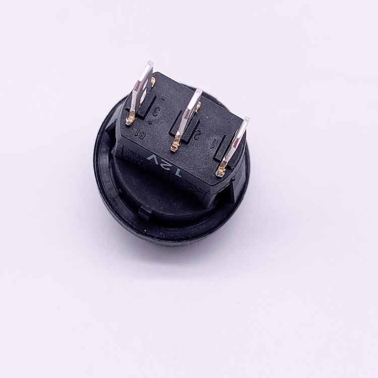 spst on off led illuminated 12v 3 pin waterproof boot IP65 6a 250vac t85 ce panel 20.2mm round rocker switch