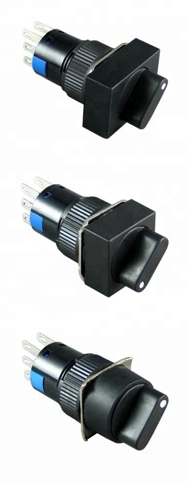 factory provide  3a 250v 3 phase black square rotary switch