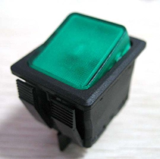 KCD2 DPDT Green Illuminated Waterproof with Cover Rocker Switch for electric appliances 2023