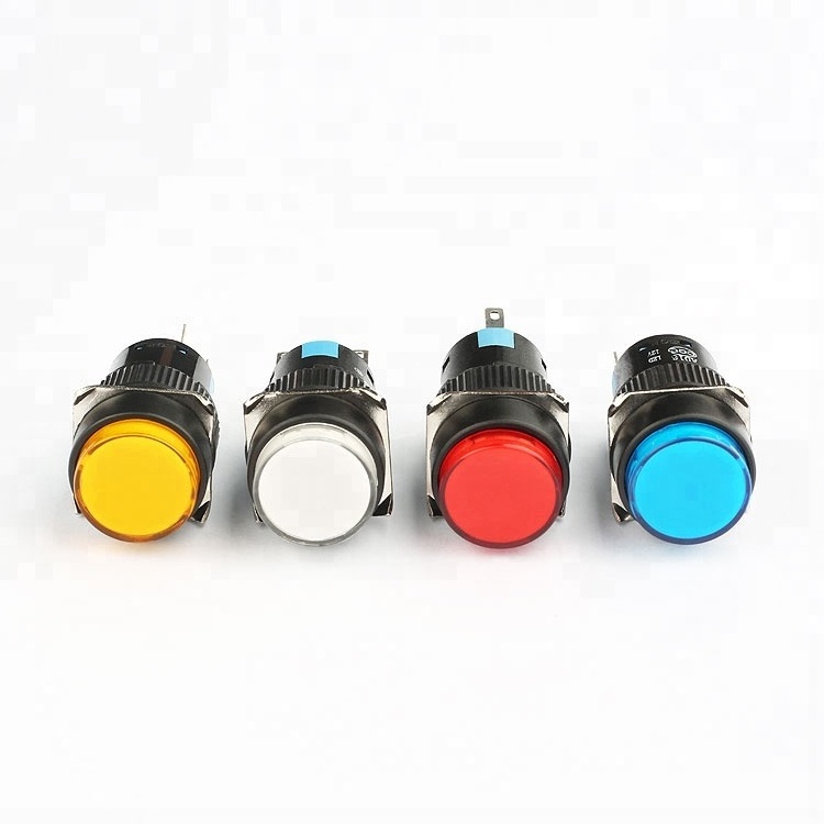 AD16 factory price top quality no nc 12v led 16mm plastic push button switch