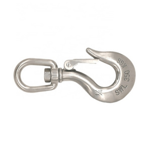 factory price heavy liftingSafety latched Crane Lifting Hook Stainless Steel Swivel Eye Hook