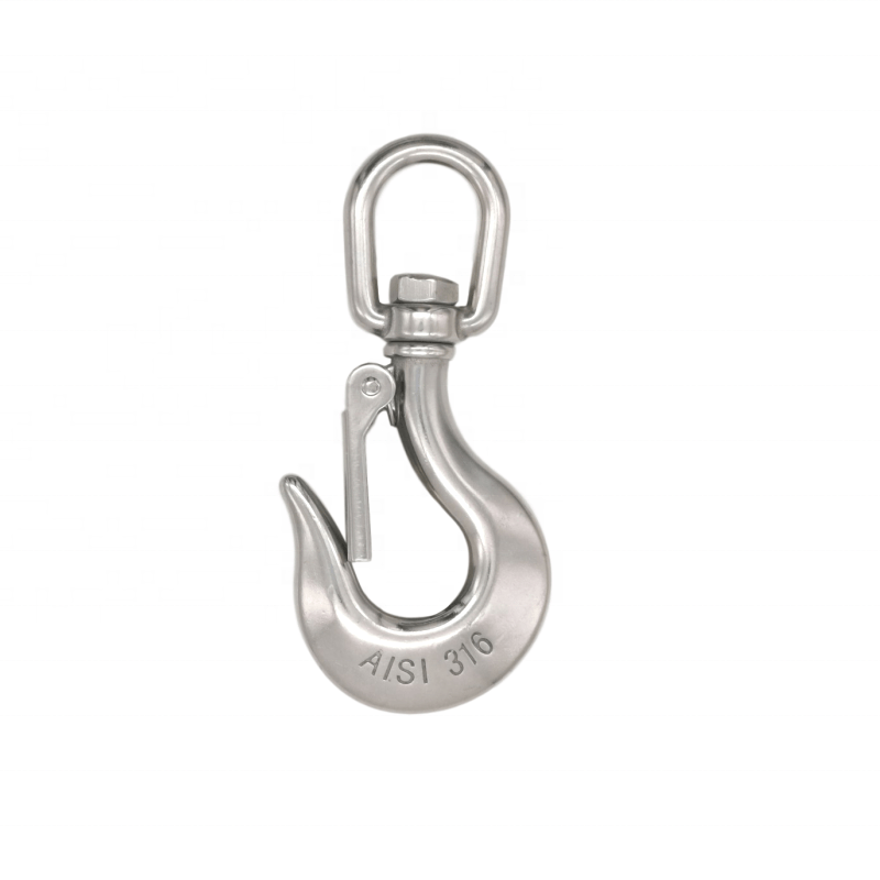 factory price heavy liftingSafety latched Crane Lifting Hook Stainless Steel Swivel Eye Hook