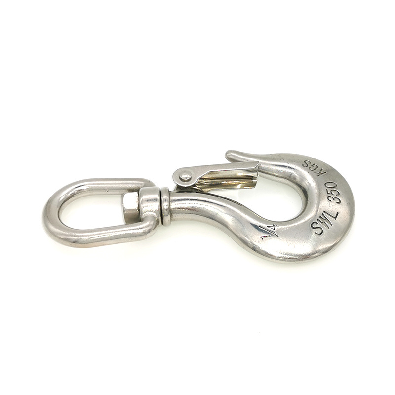 Rigging hardware stainless steel  cargo hooks heavy duty swivel eye hook with cast latch