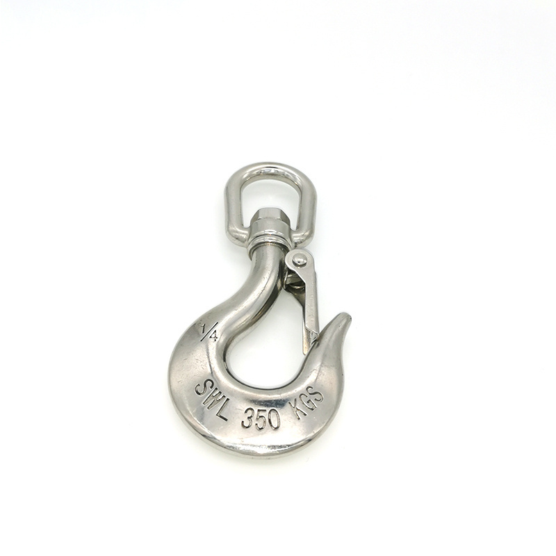 Rigging hardware stainless steel  cargo hooks heavy duty swivel eye hook with cast latch