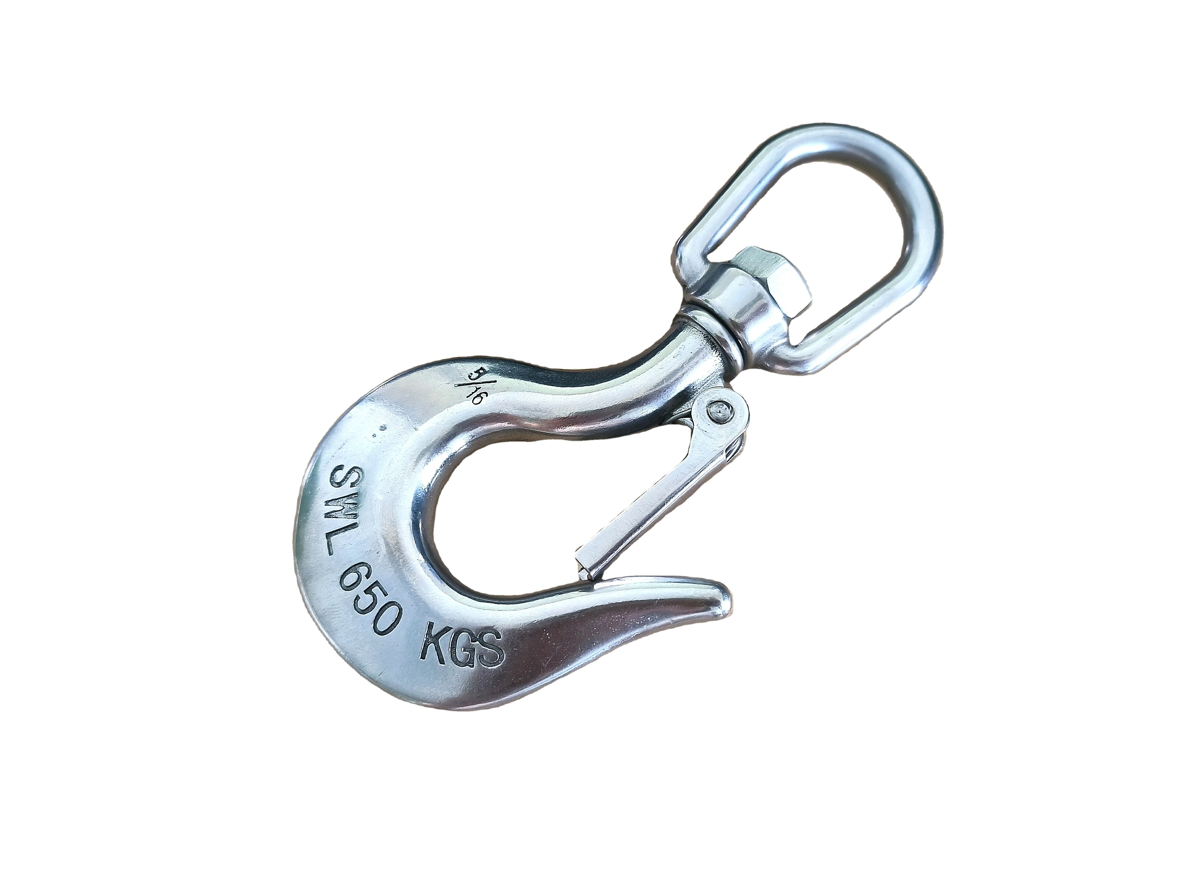 factory price heavy liftingSafety latched Crane Lifting Hook Stainless Steel Swivel Eye Hook