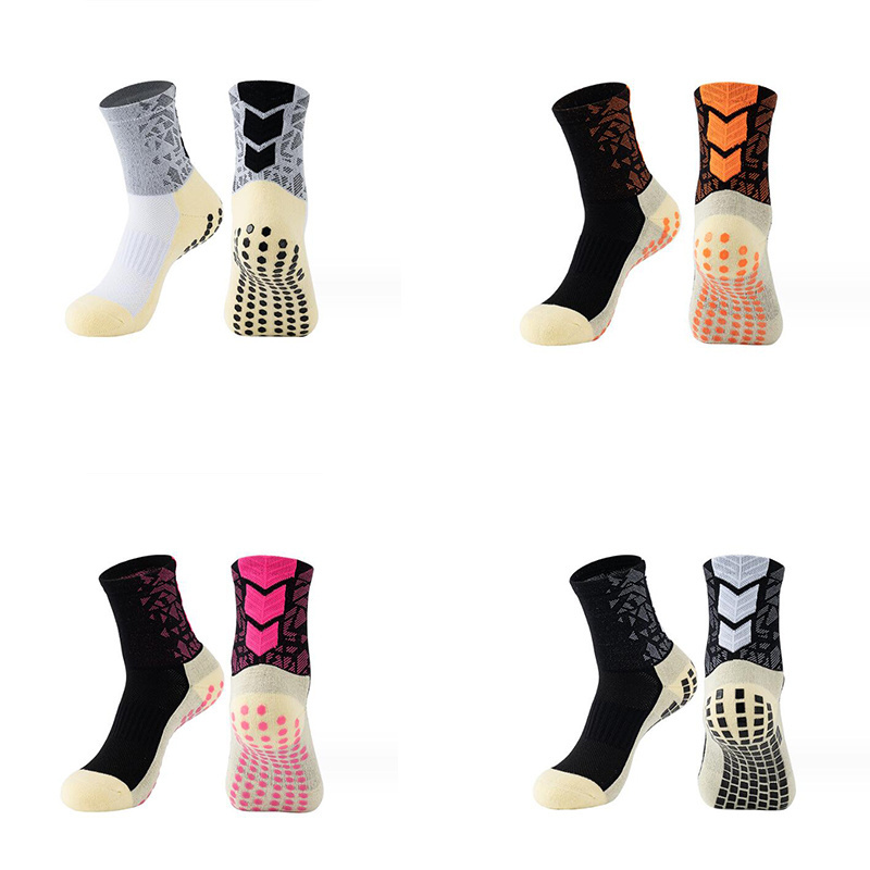 Adult  Football Socks With Thick Towel Bottom Mid-tube Soccer Socks With Glue Breathable Sports Socks