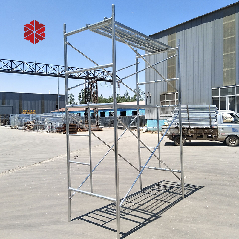 q235 steel h frame scaffolding system set platform mobile mason tube scaffolding prefabricated frames