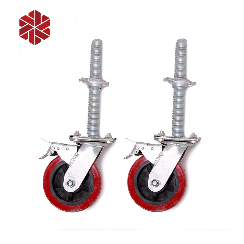 Accessories 8 inch scaffold brake heavy duty pu caster wheels 12