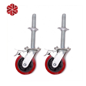 Accessories 8 inch scaffold brake heavy duty pu caster wheels 12" scaffolding with pulley Scaffold wheel