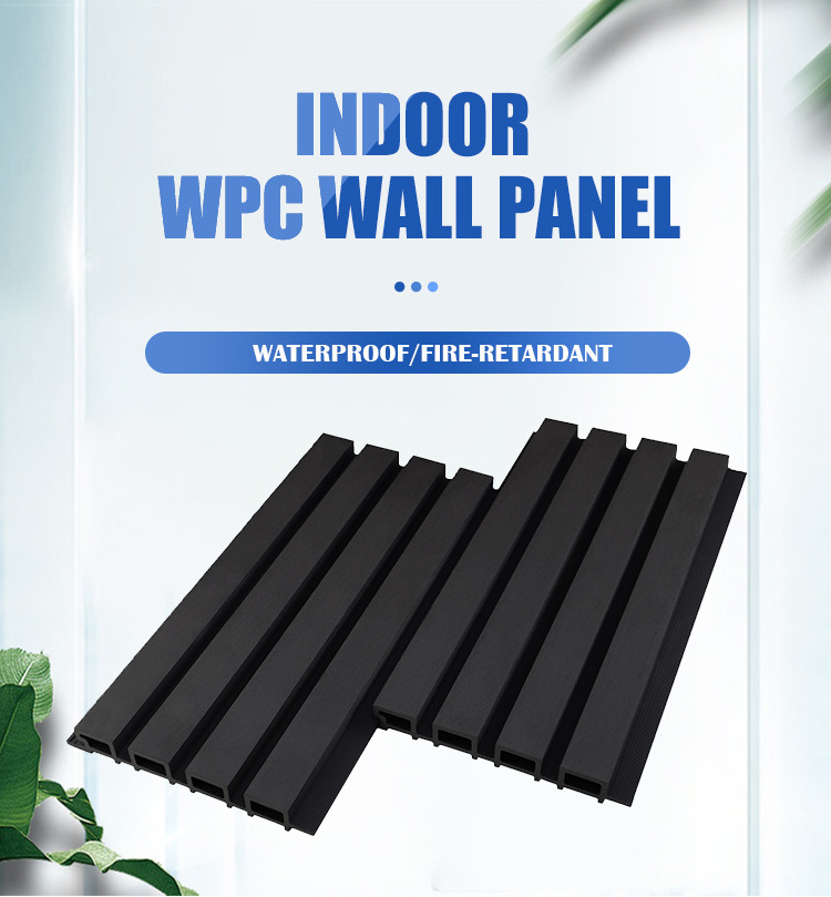 Wooden grain pvc wpc wall panels designs for decor fluted wall panel wood plastic composite wpc flute