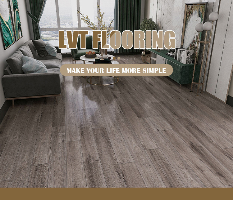 Plastic flooring self adhesive lvt flooring planks customized waterproof fireproof strong glue down laminated flooring