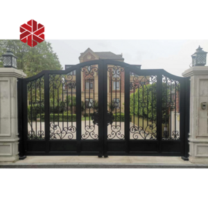 Wrought iron gate Villa Luxury Custom Security Entrance Sliding Driveway Gates Used in Exterior Decorating Housing