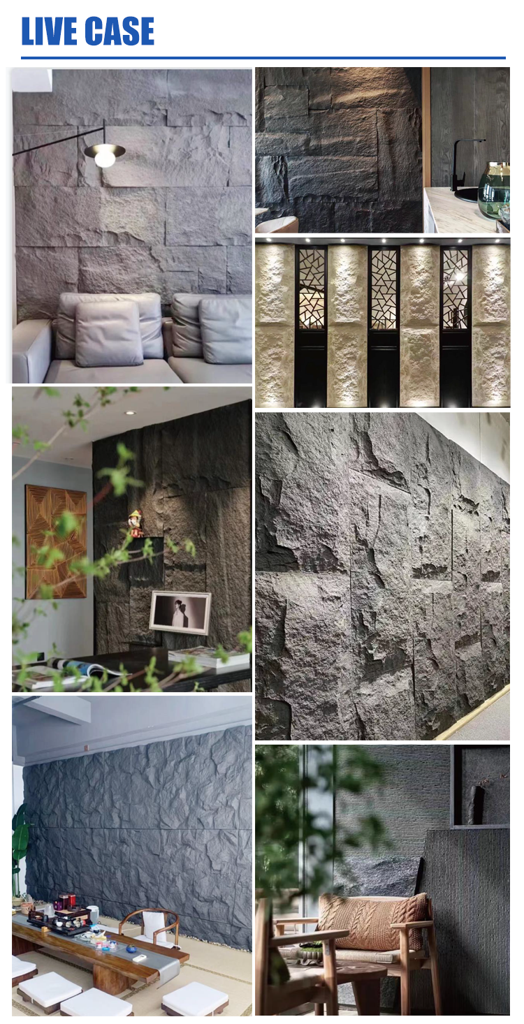 Stone panel faux pu rock stone wall panel outdoor artificial slate cladding cultural decorative ecofriendly lightweight stone