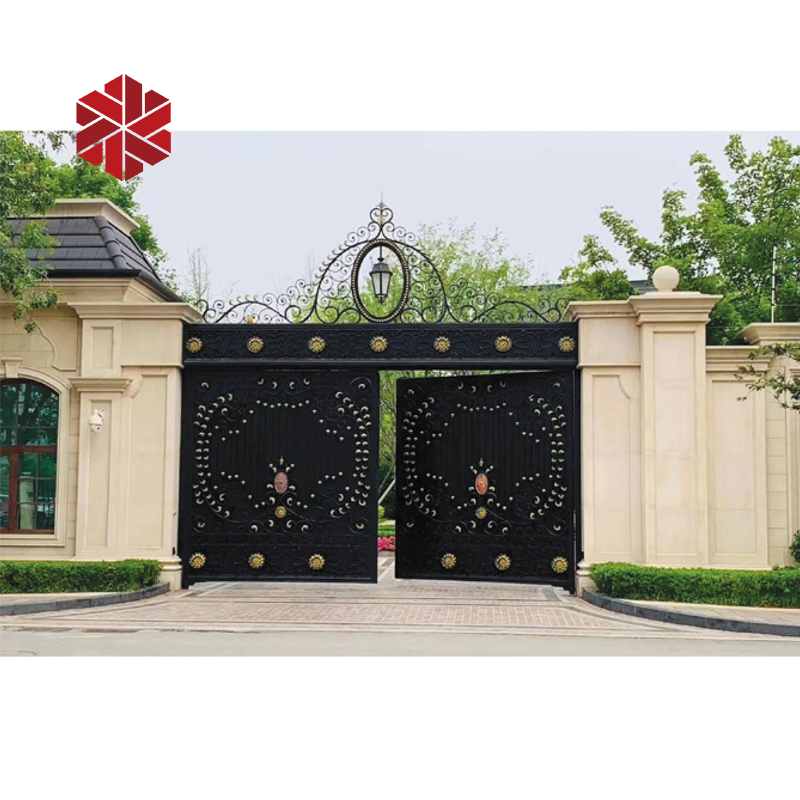 Wrought iron gate Villa Luxury Custom Security Entrance Sliding Driveway Gates Used in Exterior Decorating Housing