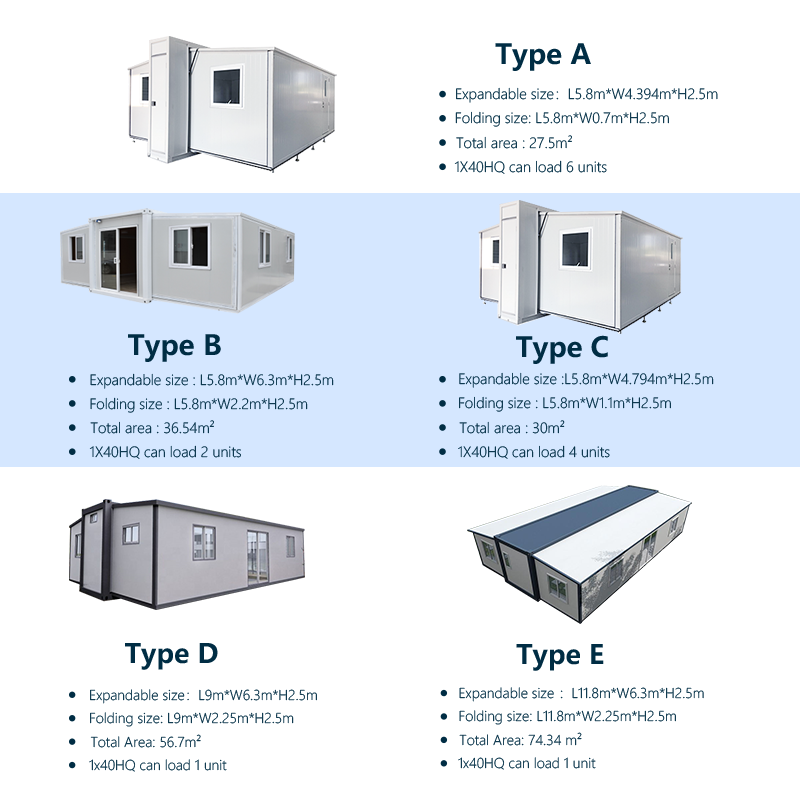 Customized galvanized steel outdoor foldable bedroom with bathroom 20ft 40ft folding expandable container modular house