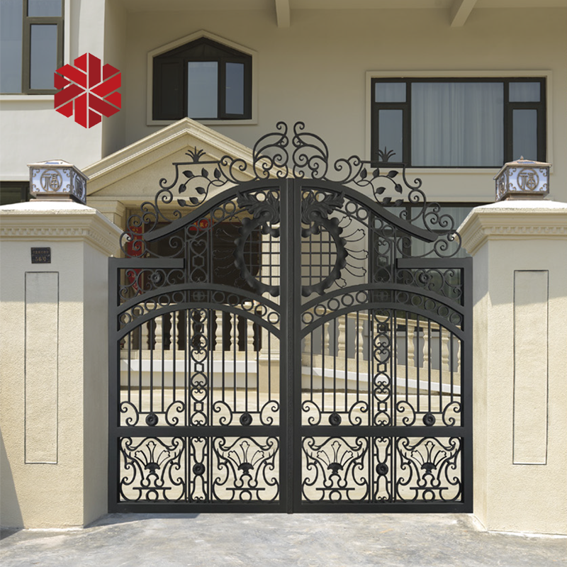 Wrought iron gate Villa Luxury Custom Security Entrance Sliding Driveway Gates Used in Exterior Decorating Housing