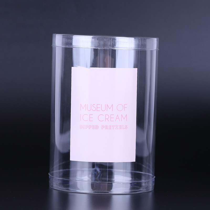 Custom Printing Retail Plastic Transparent Cylinder Tea Food Packaging Pvc/Pet Clear Plastic Round Storage Tubes with Caps