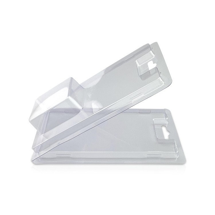 Custom Logo Transparent Clear Plastic PET PVC Clamshell Tray Card Sliding Cover Blister Package Packaging Box with Cardboard