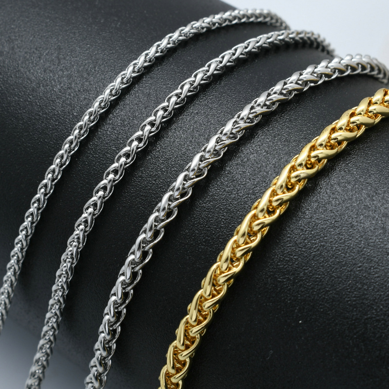 Stainless Steel Chain Factory Wholesale Gold Plated Corn Chain By Meter for DIY Women Men Bracelet Necklace