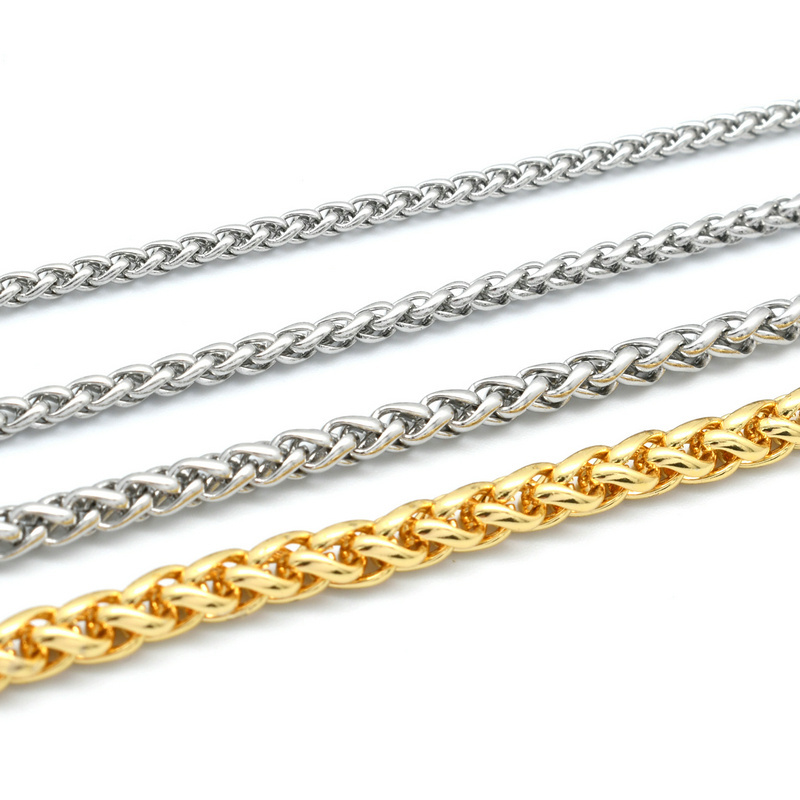 Stainless Steel Chain Factory Wholesale Gold Plated Corn Chain By Meter for DIY Women Men Bracelet Necklace