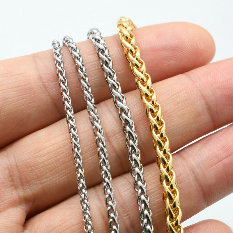 Stainless Steel Chain Factory Wholesale Gold Plated Corn Chain By Meter for DIY Women Men Bracelet Necklace