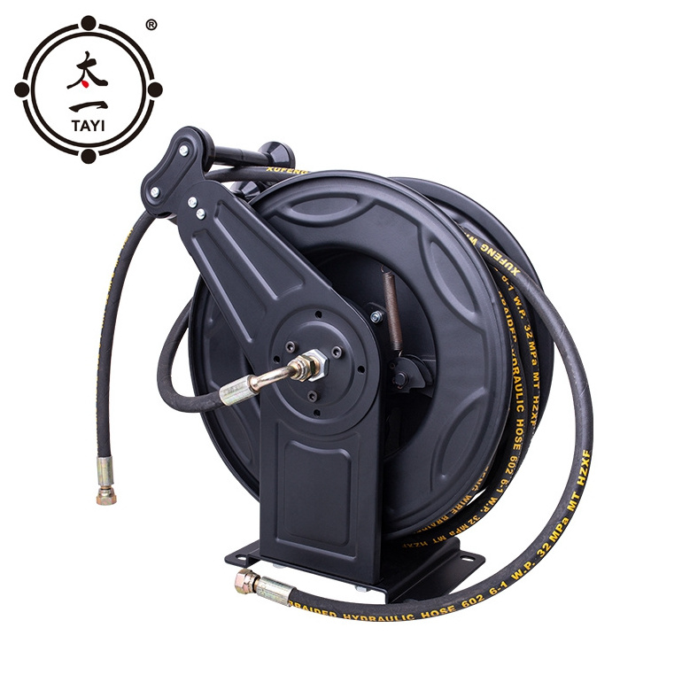 Metal Hose Reel Retracting Automatic Retractable Garden Hose Reel Wall Mount Stainless Steel Washer High Pressure Hose Reel