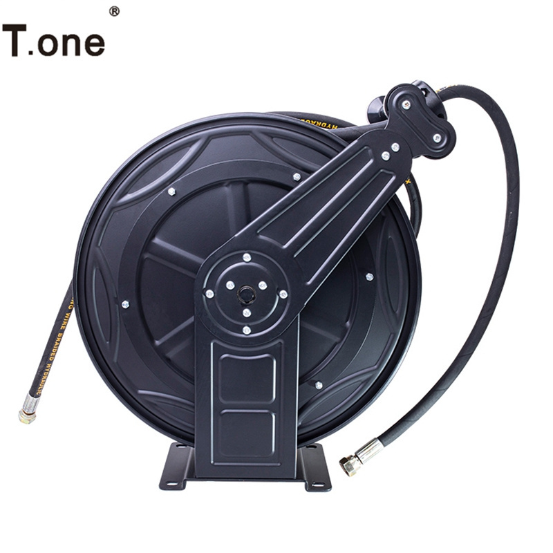 Automatic Retracting Hose Reel High Pressure Metal Stainless Steel Hose Reel Pressure Carwash Washer Hose Reel