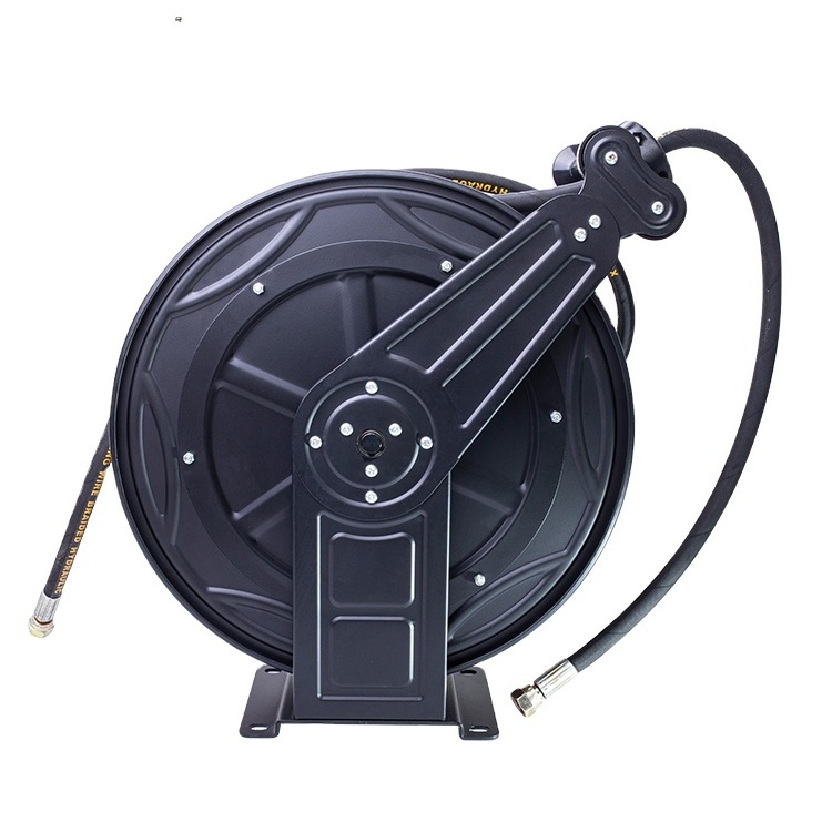 Automatic Retractable Garden Hose Reel Water Air Iron Metal Hose Reel Car Wash Stainless Steel High Pressure Washer Hose Reel