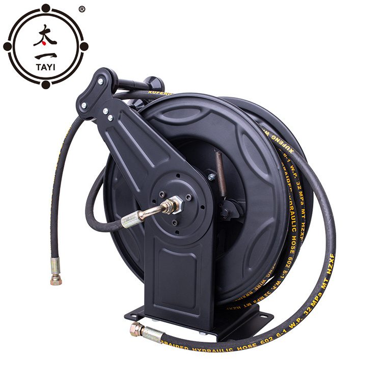 Automatic Retractable Garden Hose Reel Water Air Iron Metal Hose Reel Car Wash Stainless Steel High Pressure Washer Hose Reel