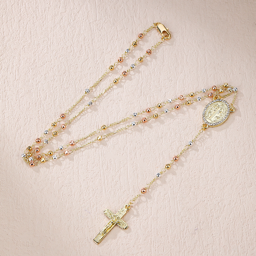 Rosary Beads Hollow Christian Rosary Mini Crystals Lasso Rosary