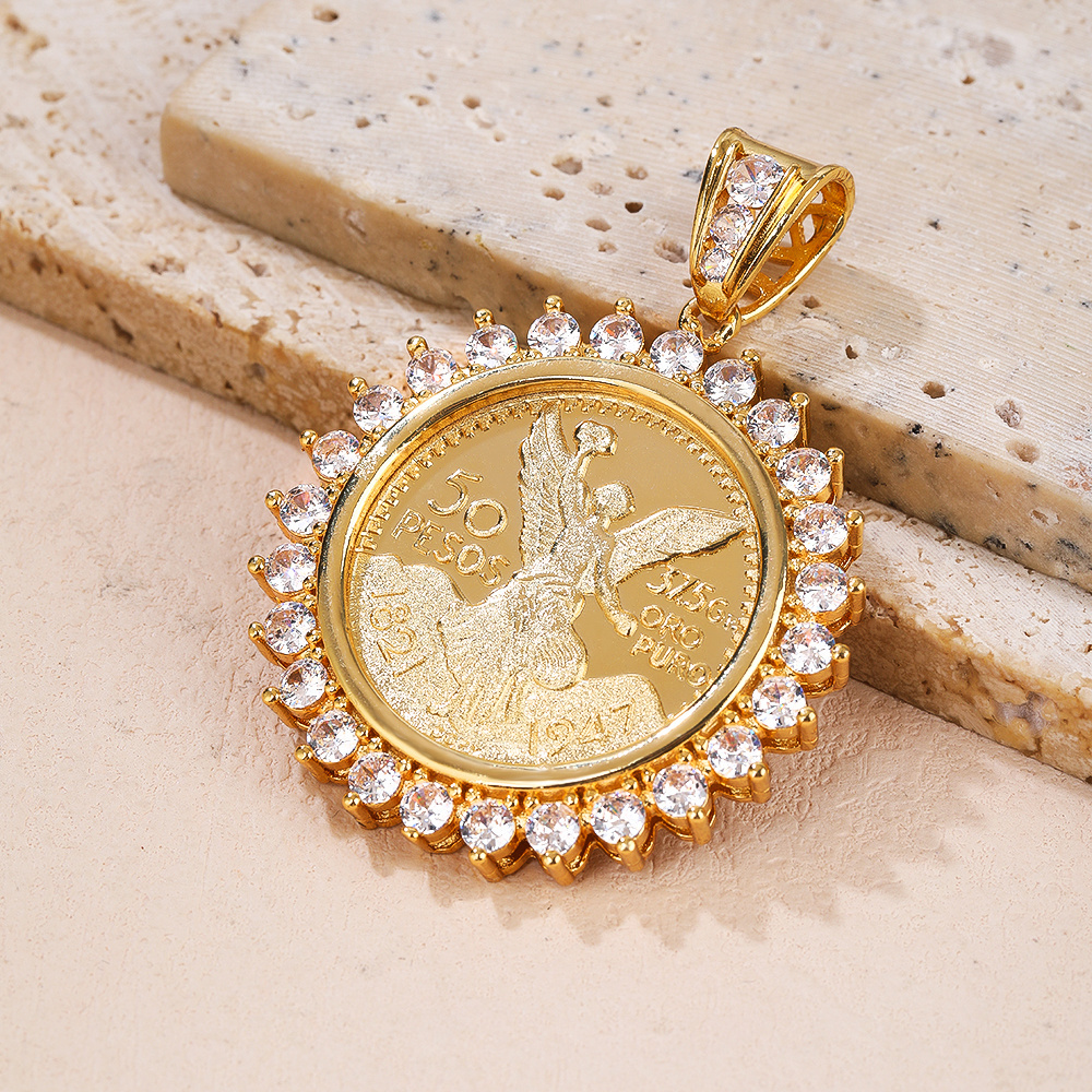 Best Selling Moneda De Centenario Coin San Judas Pendant Charm Religious Jewelry Gold Plated 14K 18K Oro Laminado Dijes