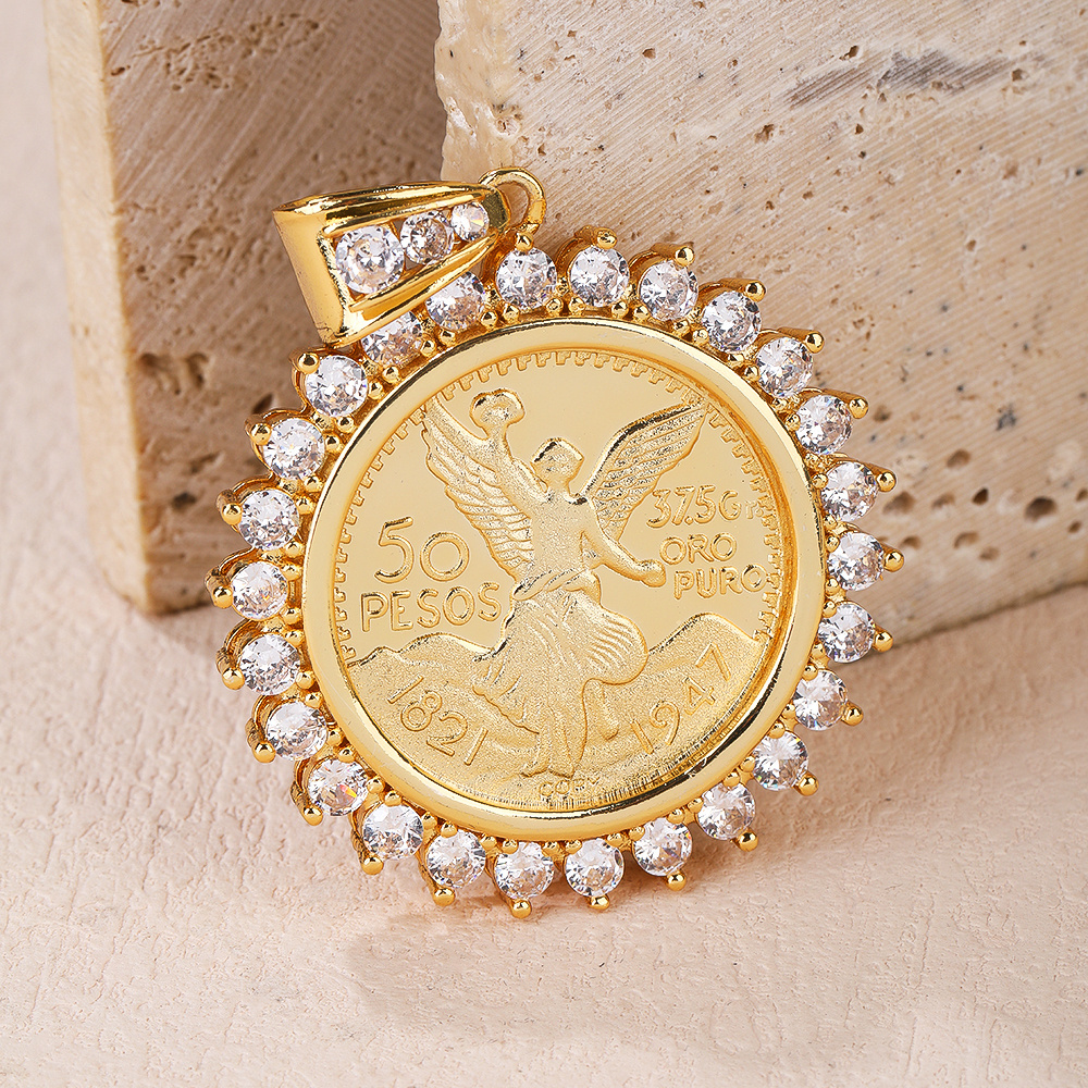 Best Selling Moneda De Centenario Coin San Judas Pendant Charm Religious Jewelry Gold Plated 14K 18K Oro Laminado Dijes