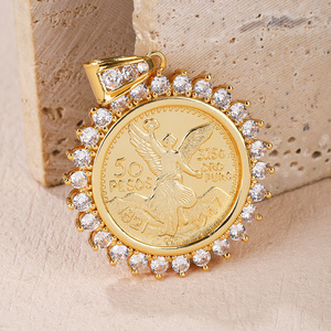 Best Selling Moneda De Centenario Coin San Judas Pendant Charm Religious Jewelry Gold Plated 14K 18K Oro Laminado Dijes