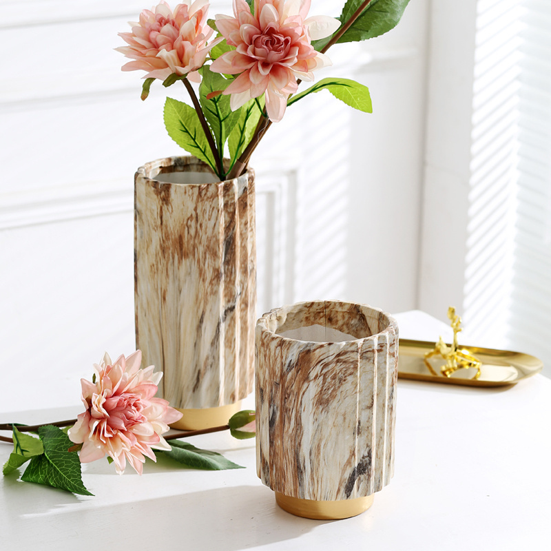 vertical decorative pattern modern home  MARBLING VASE  flower ceramic vase