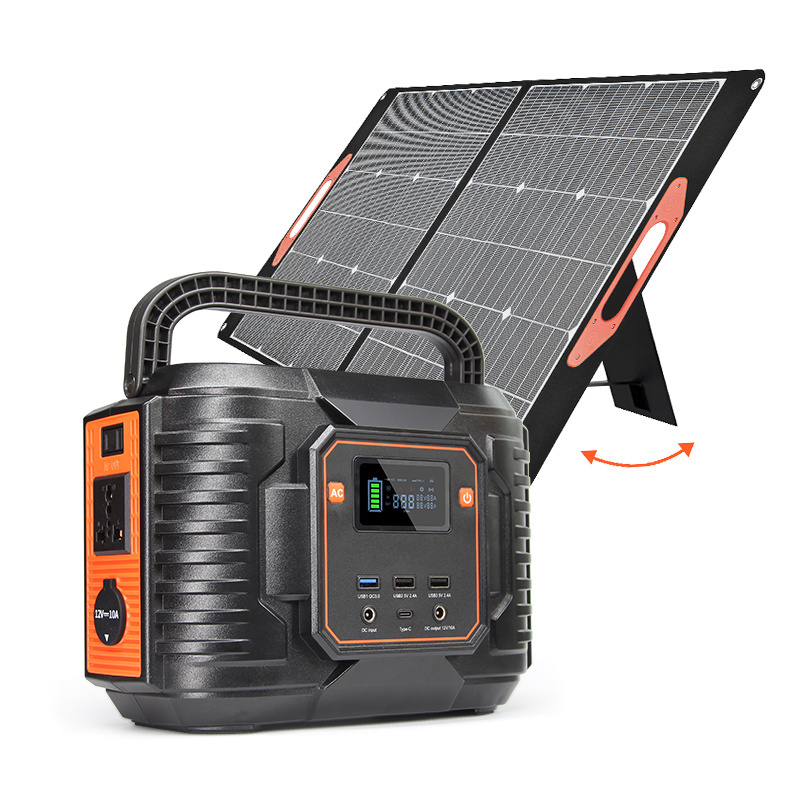 Portable Solar Power Generator 318Wh Powerstation 300W  Battery Generator with Solar Panel for Camping